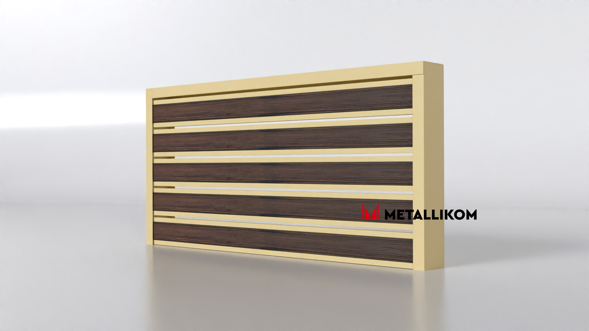 Планкен для забора Printec под дерево 120 mm RAL 1014 – покрытие полиэстер, толщина 0,45 мм