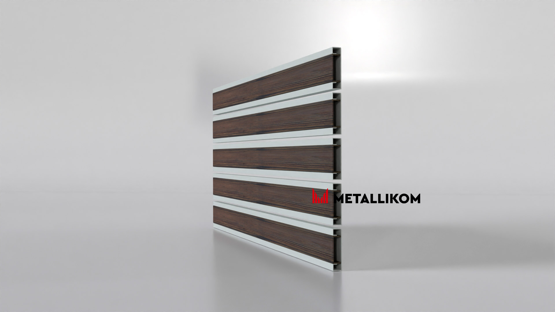 Планкен для забора Printec под дерево 120 mm RAL 7035 – покрытие матовое, толщина 0,45 мм